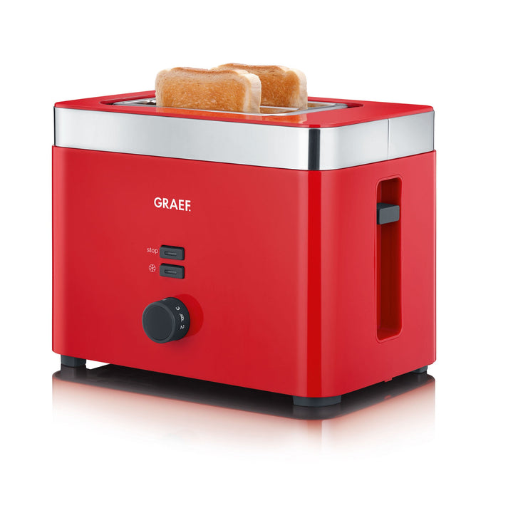 Graef TO63EU TO 63 2-Scheiben Toaster, Kunststoff, Rot, 27.3 x 17.8 x 19.5 cm Single, Single