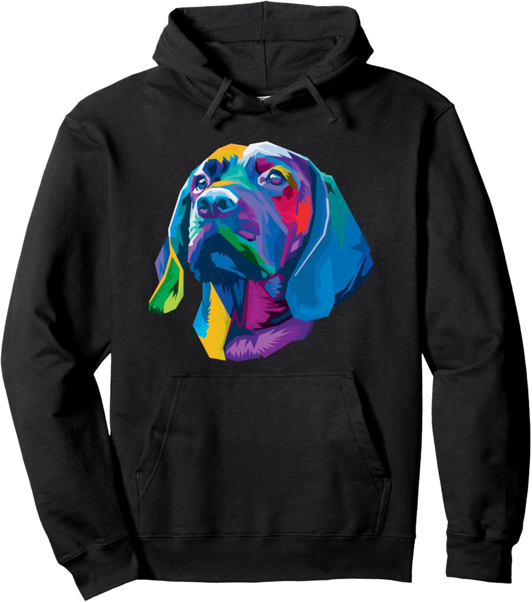 Bunter Beagle Niedlicher geometrischer Hund Pop-Art-Stil Ges Pullover Hoodie