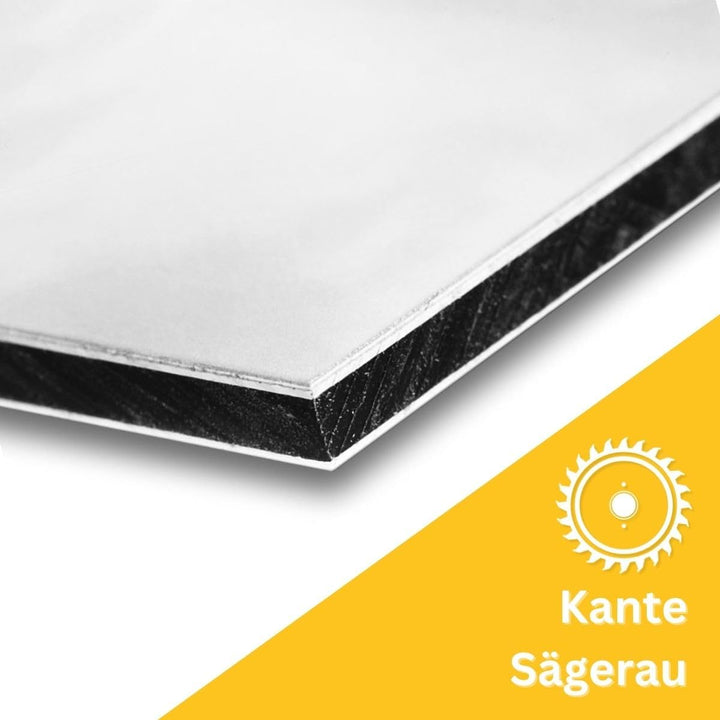 RESHEIM 3-6 mm Aluverbundplatte Weiss Zuschnitt nach Mass Aluminium Verbund Platte Materialstärke un