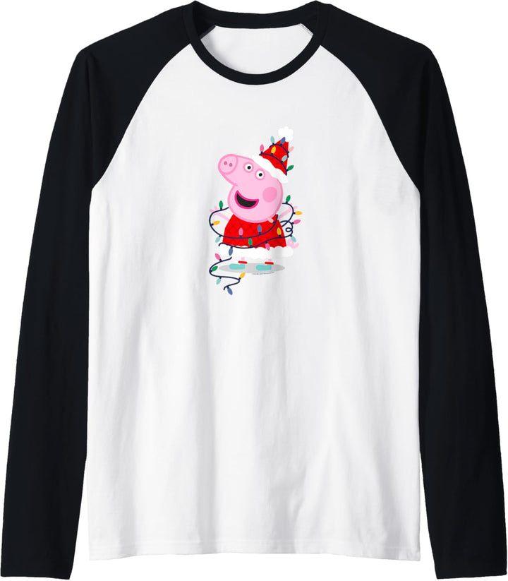 Peppa Pig Christmas Lights Raglan
