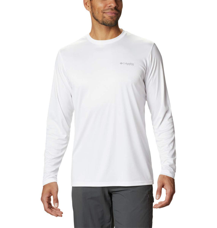 Columbia Herren Terminal Tackle PFG Vintage Fish Long Sleeve S Weiss/Marlin, S Weiss/Marlin