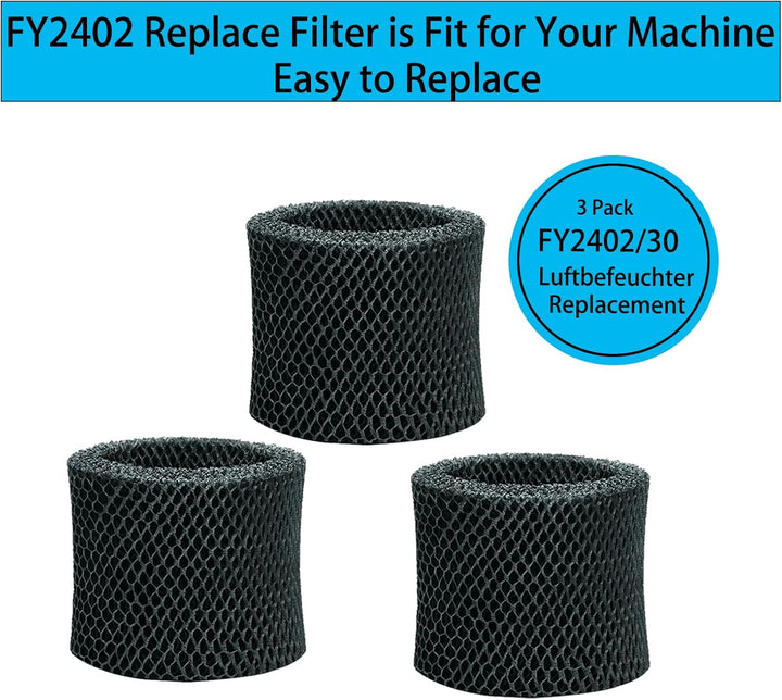 FY2402/30 Ersatzfilter Kompatibel mit Philips HU4816 Luftbefeuchter Filter, 3er Grau Upgrade-Modelle