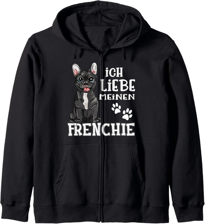 Niedliche Französische Bulldogge Ich Liebe Meinen Frenchie Kapuzenjacke