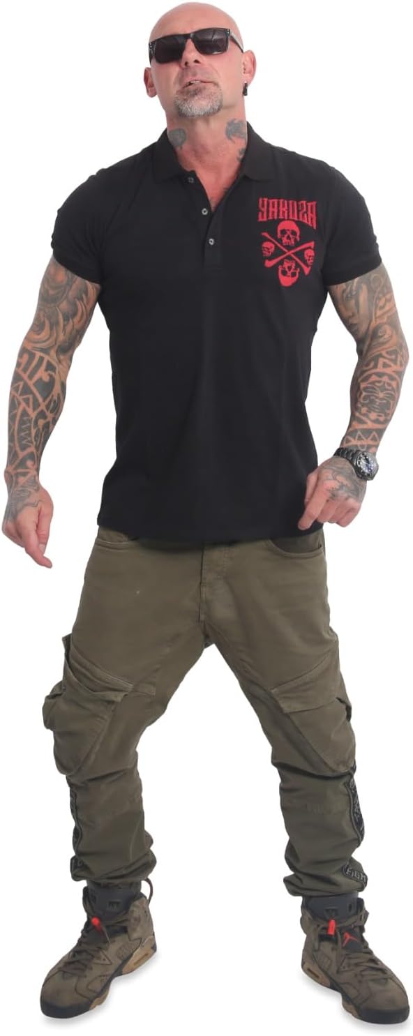 Yakuza Herren Legion Polo Shirt M Schwarz, M Schwarz