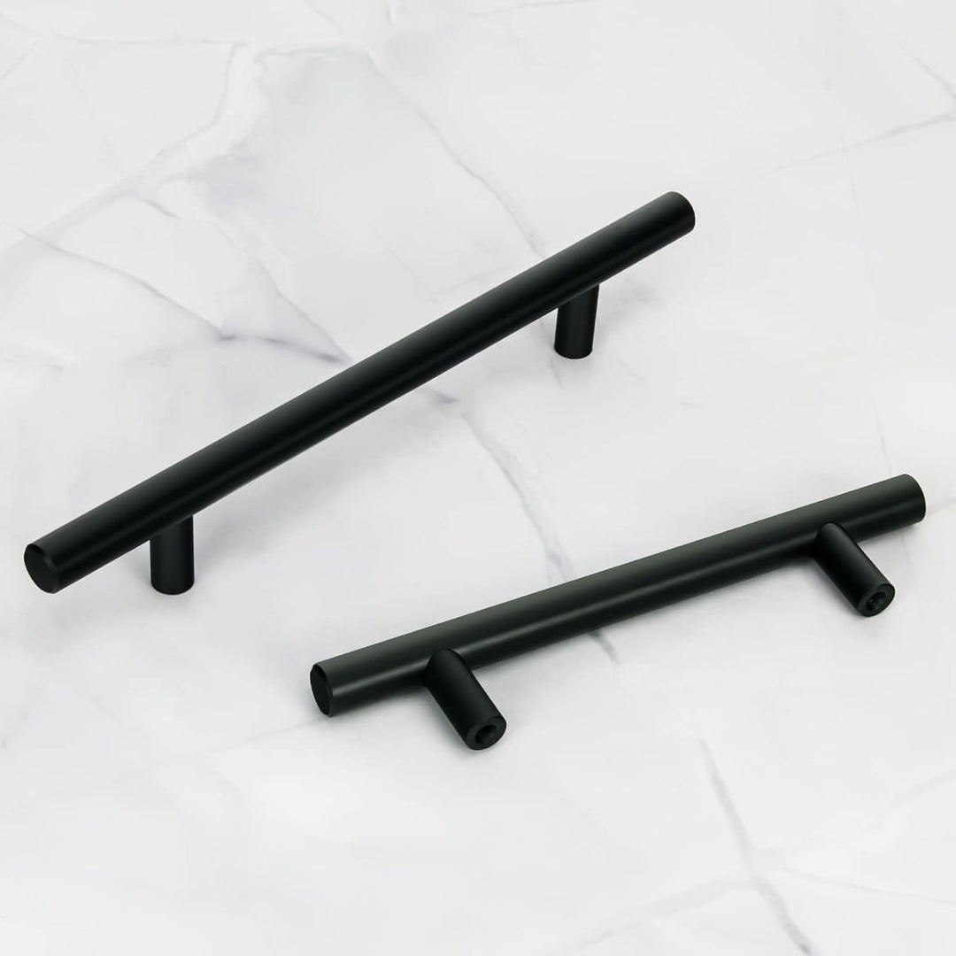KoKoBin 20 Stück Edelstahl schwarz Schrankgriffe Möbelgriffe 128mm Lochabstand Schubladen Griffe Zin