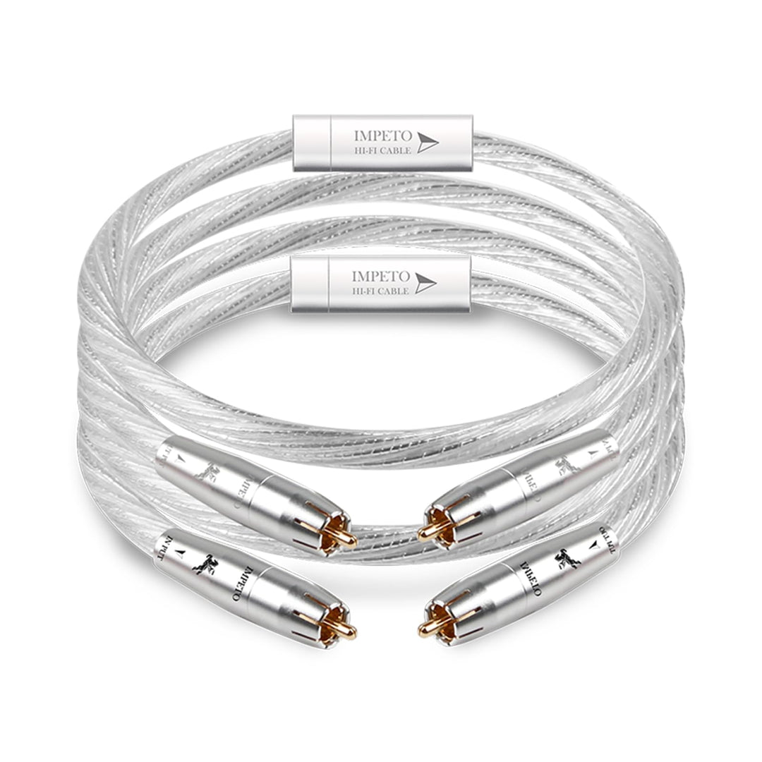 Impeto high end Cinch Kabel, S-OCC Audio RCA Kabel Audiophile 2 x 2 Cinch stecker cinchkabel für Ver