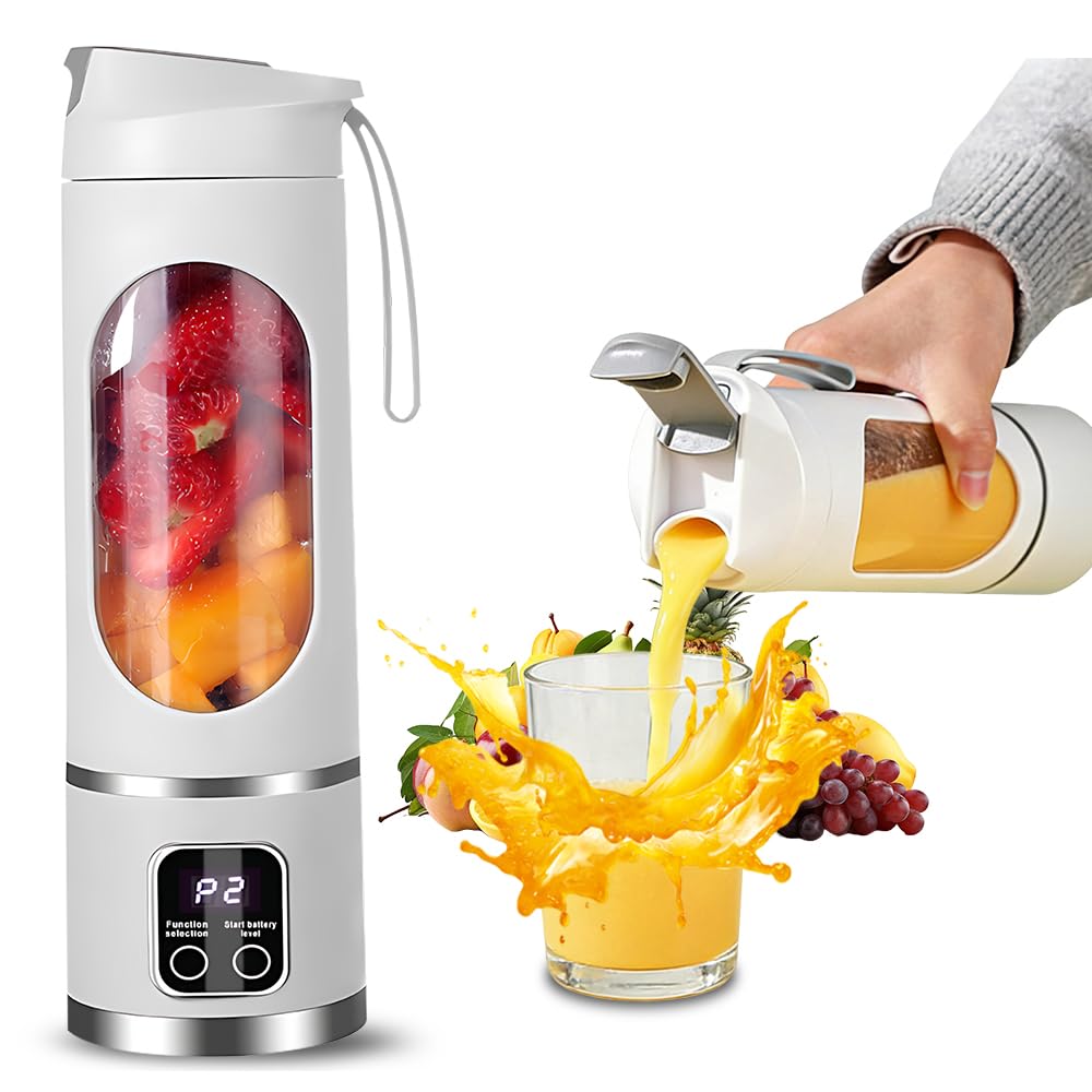 Tragbarer Mixer Smoothie Maker to Go, 450ML Portable Blender USB Wiederaufladbar Standmixer Klein mi