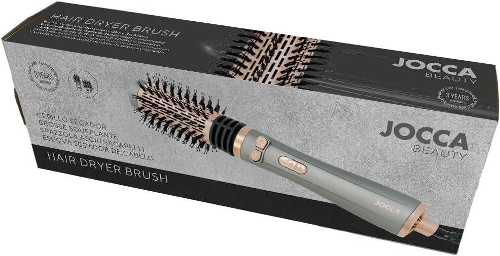 JOCCA – 3-in-1-Haartrocknerbürste | Trockner, Lockenwickler und Volumengeber | 3 Temperaturen, 2 Ges