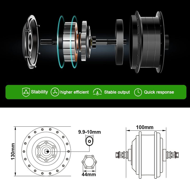 YOSE POWER Ebike Kit 36V250W 26''/28" Frontmotor E-Bike Hub Umbausatz Integrierte Controller mit Hai