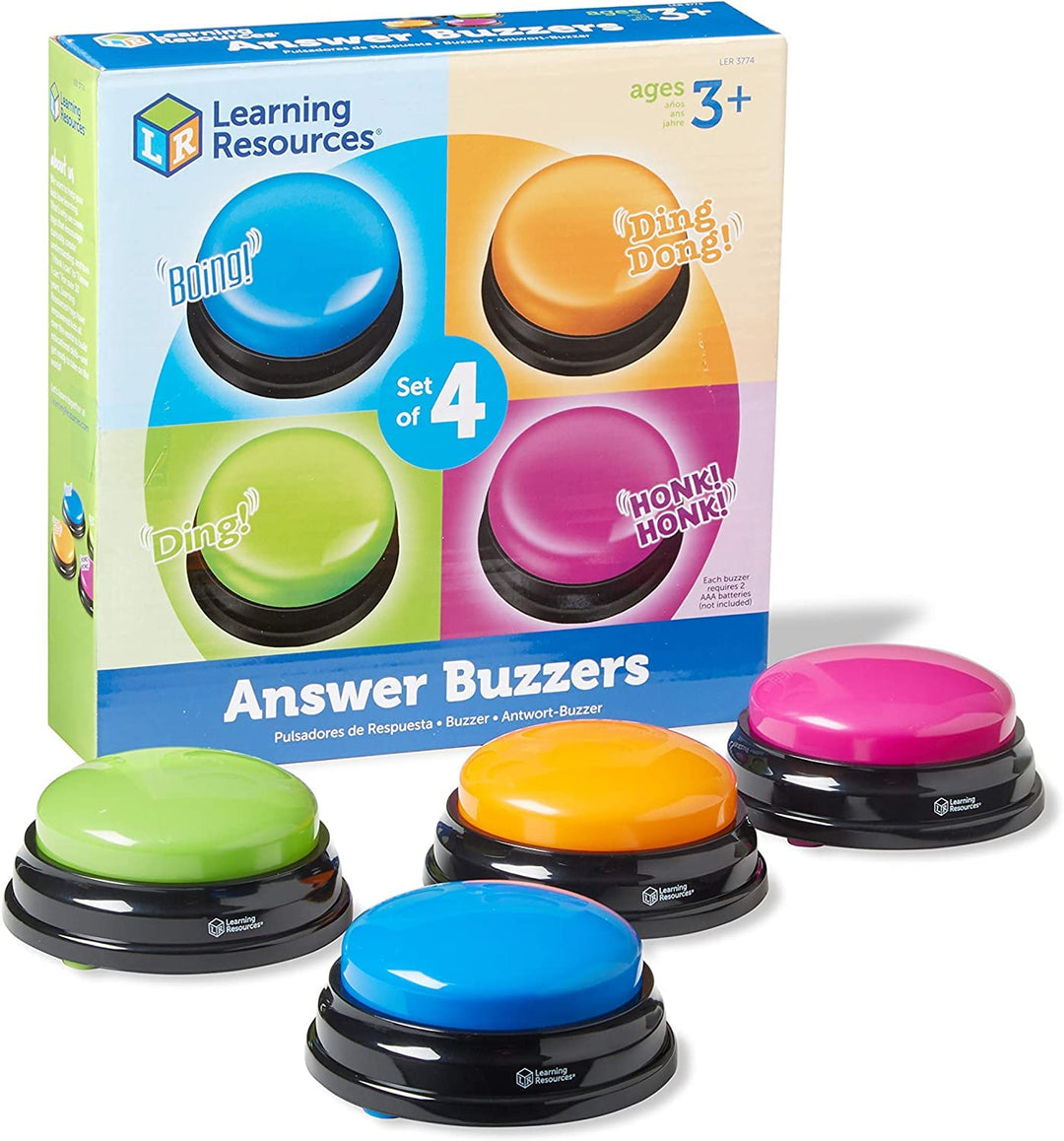 Learning Resources Original Antwort-Buzzer (4 Stück), 19.6 x 19.6 x 5.1 cm, Sortiert Satz von 4, Sat