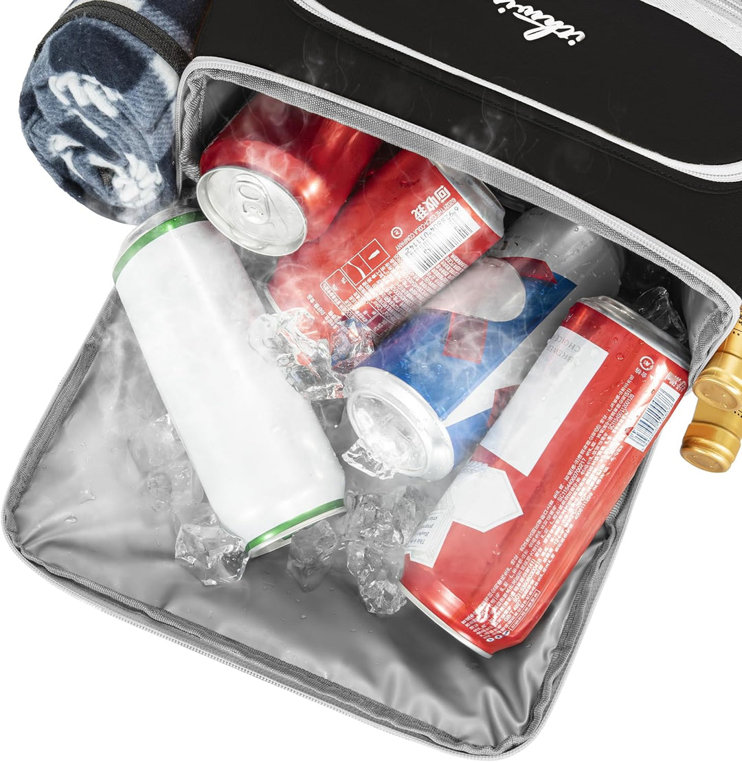 OUUTMEE Kühlrucksack, 21L Picknicktasche mit Kühlfach, Isoliert Kühltasche für Bier, Doppellagig Aus