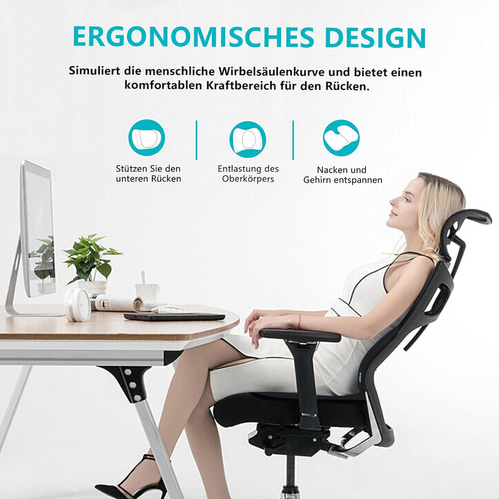 FLORICH Auto Sitzkissen und Lendenkissen Memory Foam Schreibtischstuhl Kissen Ergonomisches Sitzkiss