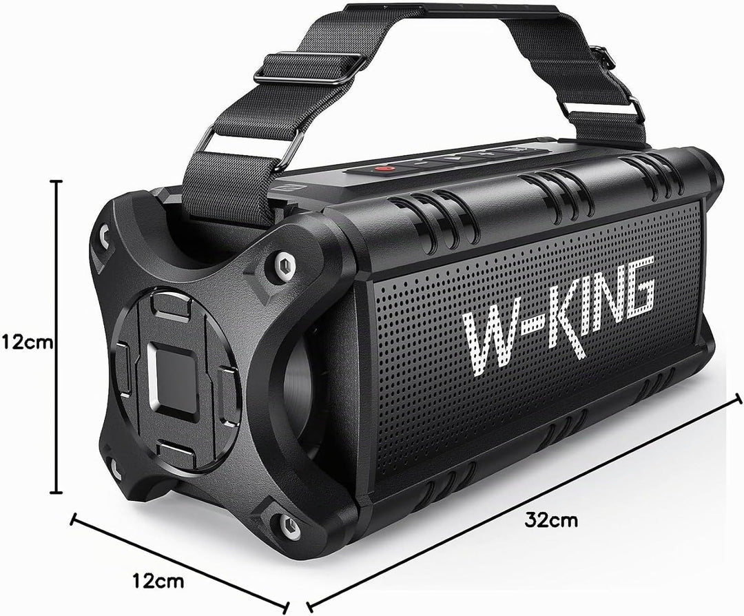 W-KING Bluetooth Lautsprecher, 90W Peak Outdoor Lautsprecher,50W RMS Subwoofer, IPX6 Wasserdicht, Tr