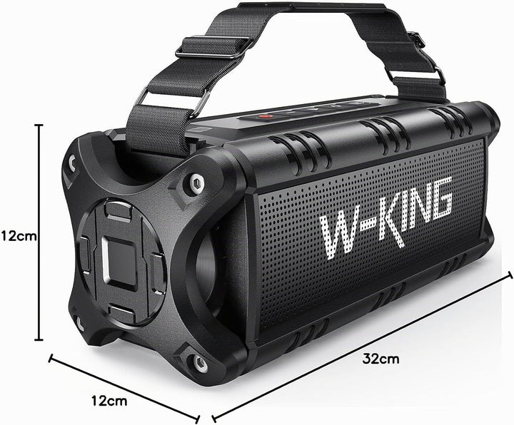 W-KING Bluetooth Lautsprecher, 90W Peak Outdoor Lautsprecher,50W RMS Subwoofer, IPX6 Wasserdicht, Tr