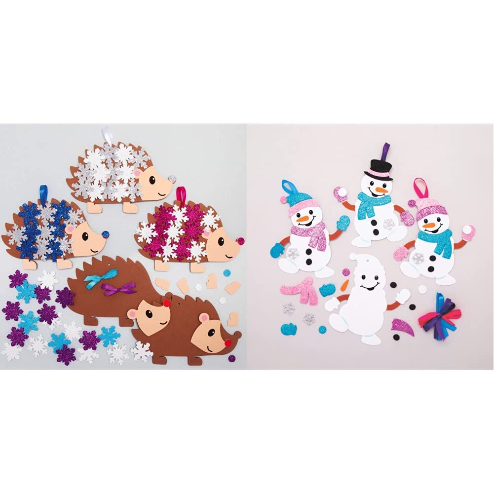 Baker Ross AX460 Schneebedeckter Igel Mix & Match Deko Bastelset Für Kinder - 5 Stück, Kreativsets U