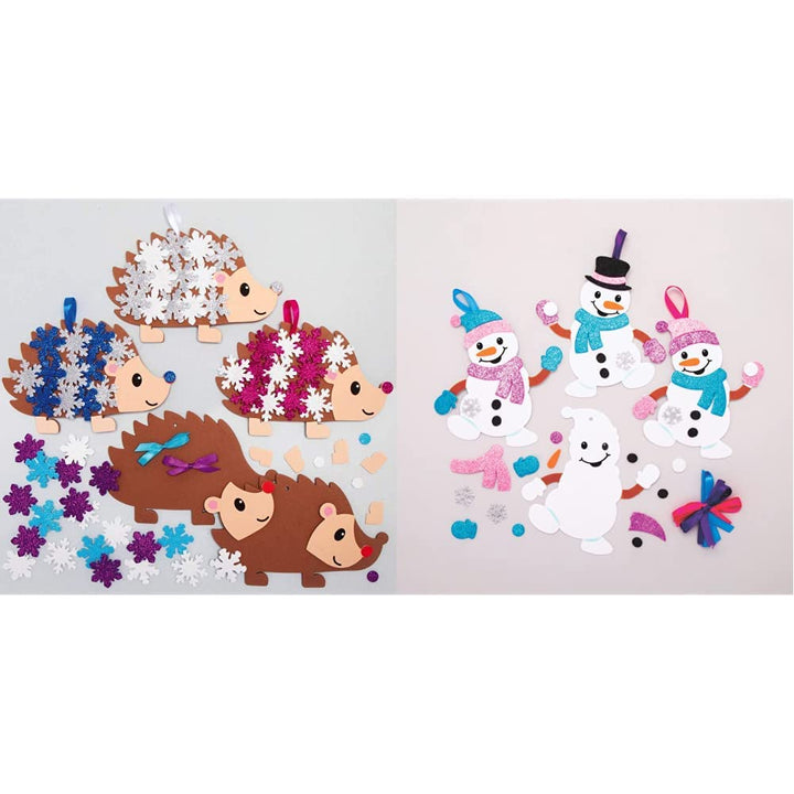 Baker Ross AX460 Schneebedeckter Igel Mix & Match Deko Bastelset Für Kinder - 5 Stück, Kreativsets U