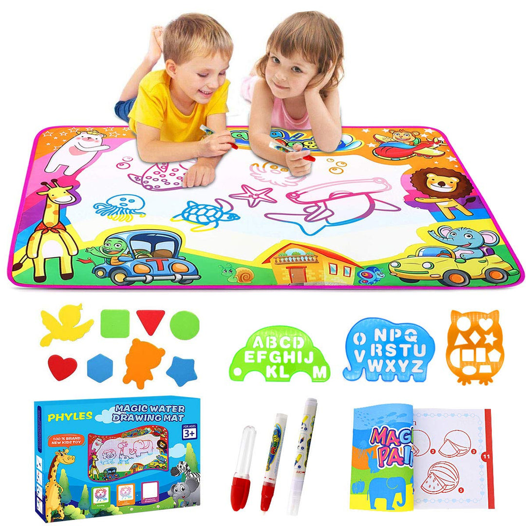 PHYLES Wasser Doodle Matte 87 x 57cm Magic Doodle Malmatte,mit Malmatte stift und Stempelzubehör, Dr