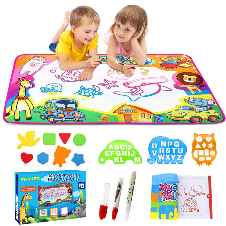 PHYLES Wasser Doodle Matte 87 x 57cm Magic Doodle Malmatte,mit Malmatte stift und Stempelzubehör, Dr