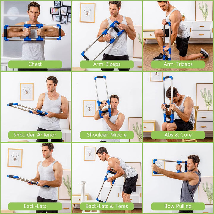 GoFitness Push Down Bar Brusttrainer Fitnessgerät für Zuhause - Krafttraining Sportgerät für Brustmu