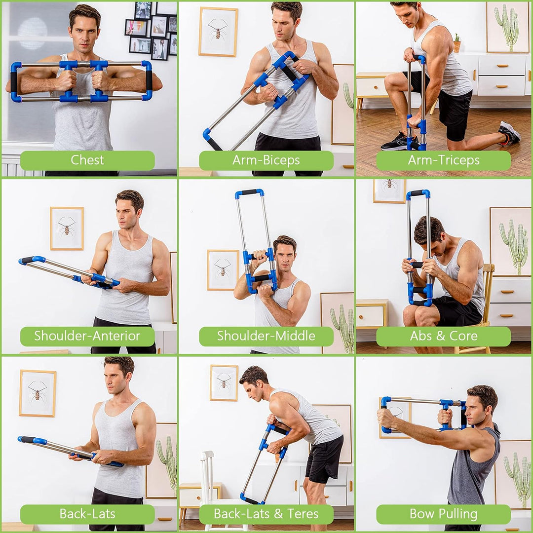 GoFitness Push Down Bar Brusttrainer Fitnessgerät für Zuhause - Krafttraining Sportgerät für Brustmu