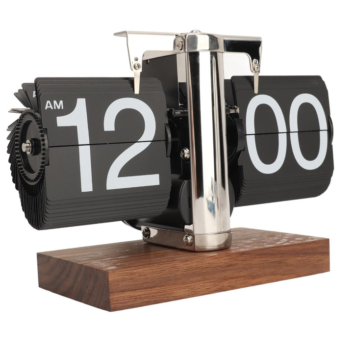 VBESTLIFE Flip-Tischuhr, Retro-Vintage-Auto-Flip-Tischuhr, Batteriebetriebene Uhr mit Grosser Zahl f