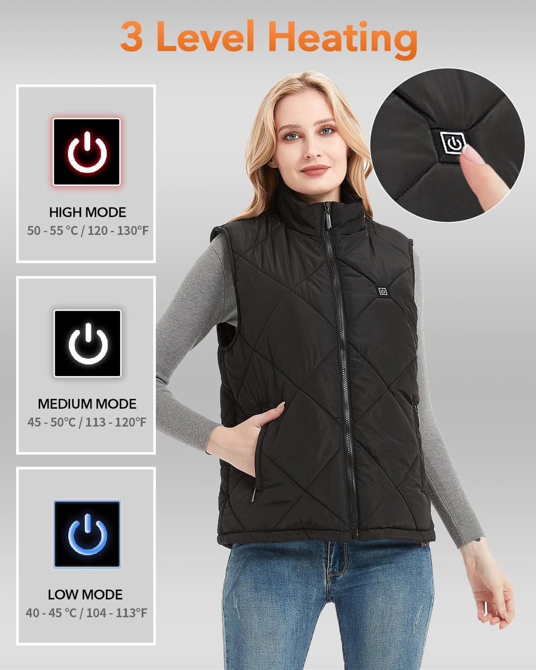 FERNIDA Beheizte Weste für Herren Damen,Winter Warm Draussen USB Aufladung Elektrische Heizweste mit
