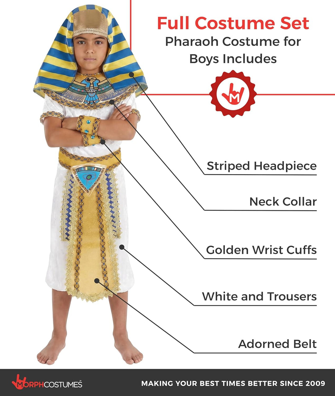 Fun Shack Kostüm Pharao Kinder, Pharao Kostüm Kinder, Kostüm Ägypter Kinder, Ägypten Kostüm Kinder,
