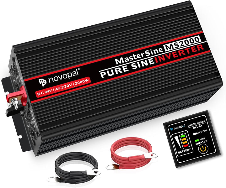 novopal 2000W KFZ Reiner Sinus Spannungswandler-Auto Wechselrichter 24v auf 230v Umwandler-Inverter