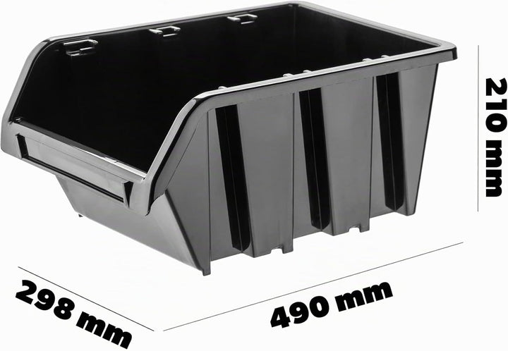 KADAX Werkstatt-Stapelkiste, Stapelbox aus PP Kunststoff, Sichtlagerbox in verschiedenen Grössen, La
