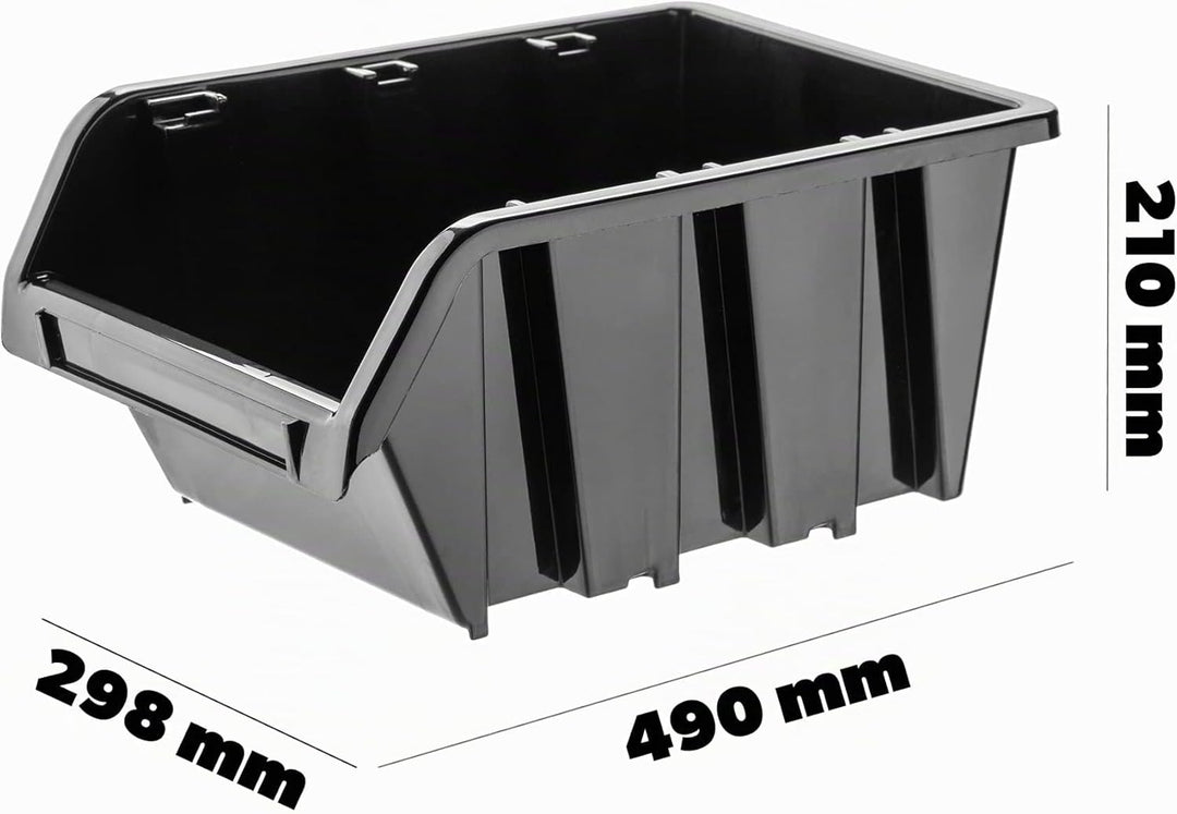 KADAX Werkstatt-Stapelkiste, Stapelbox aus PP Kunststoff, Sichtlagerbox in verschiedenen Grössen, La