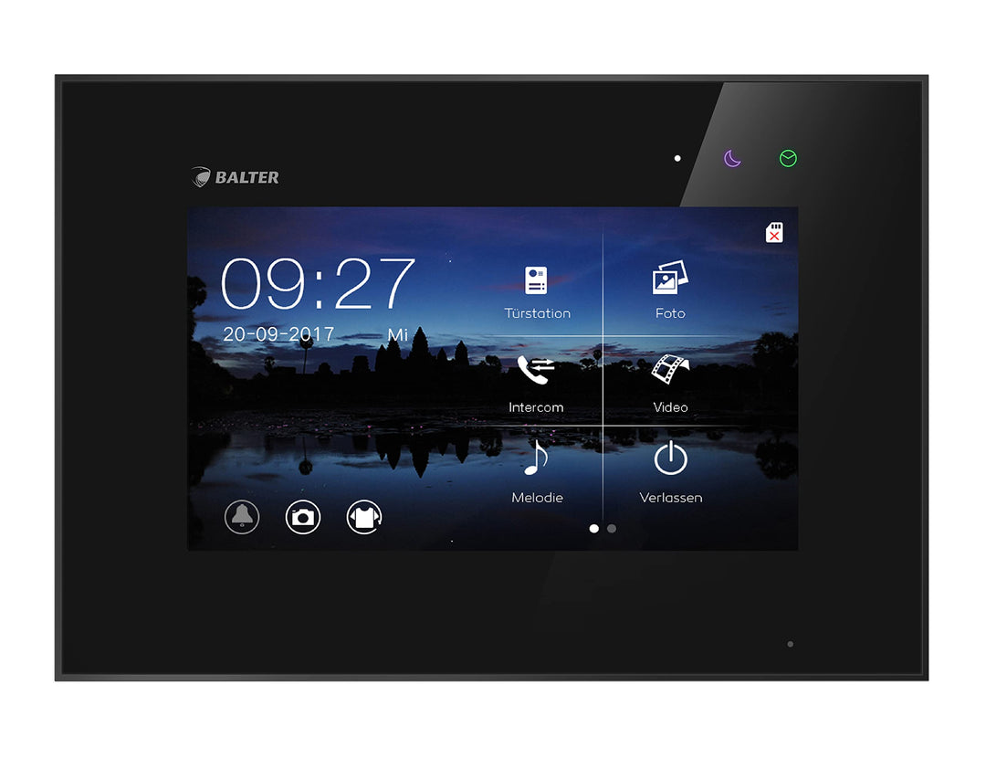 Zusatzmonitor für BALTER EVO Video-Türsprechanlage ✓ Touchscreen 7 Zoll Monitor ✓ 2-Draht BUS, Schwa