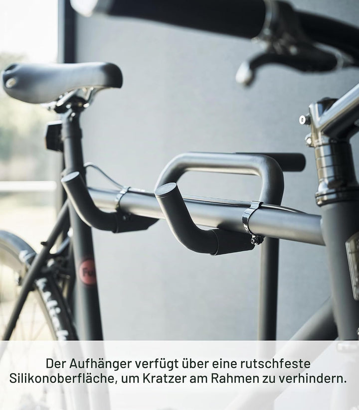 Yamazaki 1966 TOWER Fahrradständer, schwarz, Stahl/Polypropylen/Silikon, minimalistisch, 38 x 33 x 9
