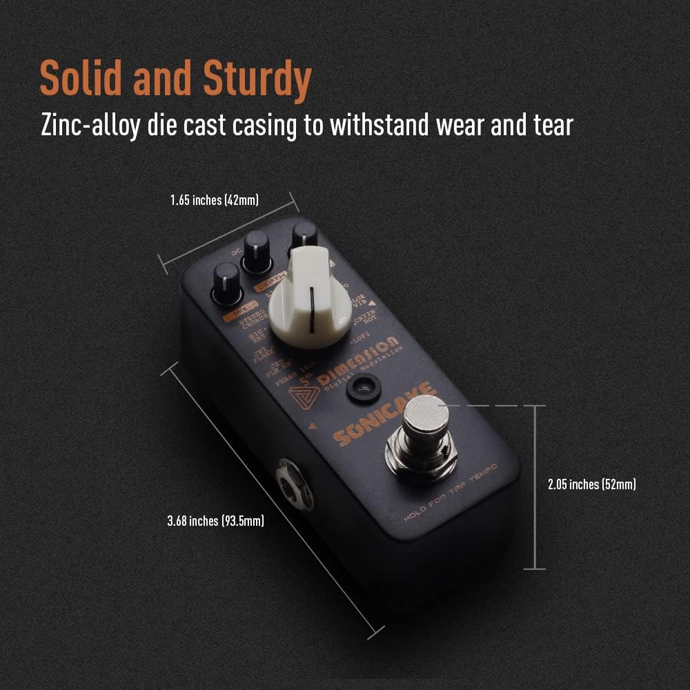 SONICAKE Modulation Gitarre Effektpedal 11 Modus für Phaser Flanger Chorus Tremolo Vibrato Autowah u