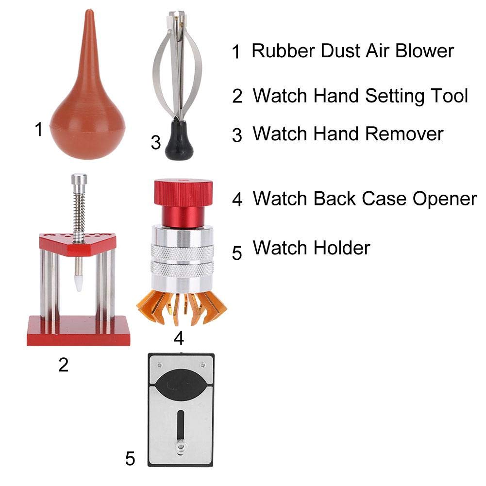Uhrenwerkzeug, 5 Stücke Uhr Reparatur Set, Legierung Stahl Uhr Reparatur Werkzeug, Gummi Staub Luftg