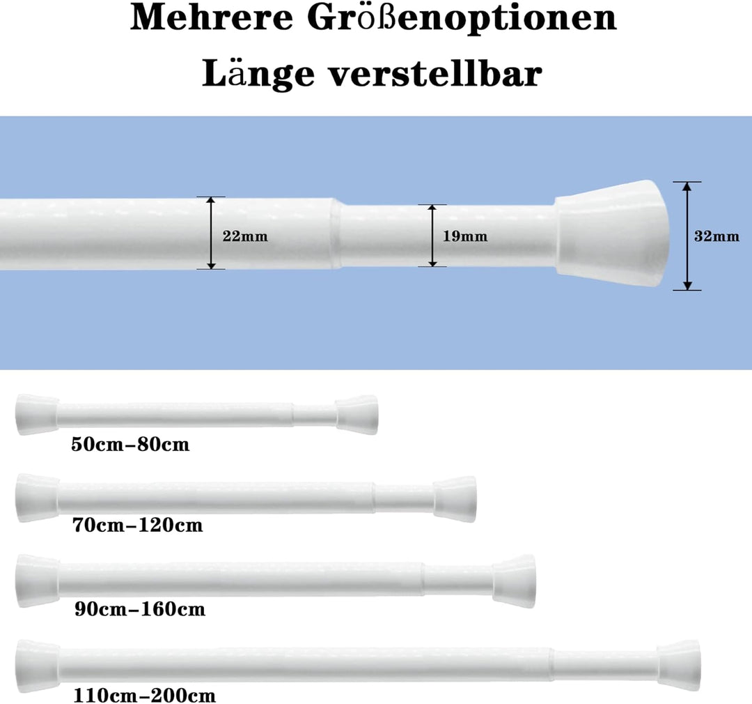 1 Stück Duschstange ohne Bohren Vorhangstange ohne Bohren Spannstange Teleskopstange für Fenster, Ba