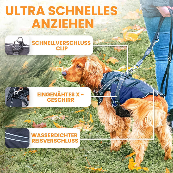 Tierhood Regenmantel Hund - Hunderegenmantel wasserdicht - Hundemantel für kleine Hunde - Reflektier
