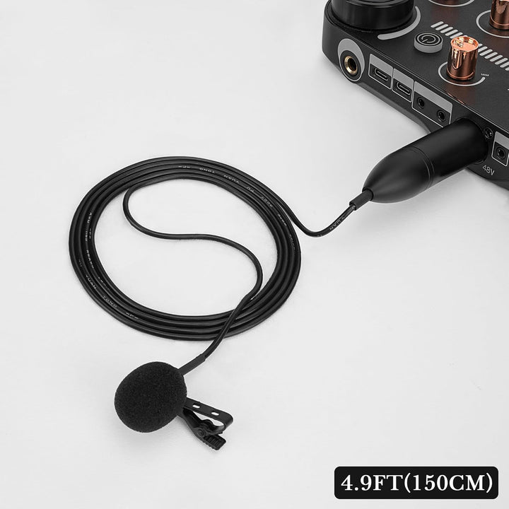GEEKRIA 48V XLR Lavalier Mikrofon, Omnidirektionales Mikrofon, HD-Rauschunterdrückung, kompatibel mi