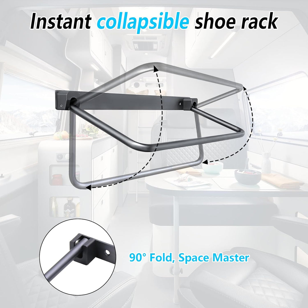4er-Pack Schuhregal für Wohnmobile – Schuhhalter aus Aluminium für Wohnmobile und Wohnwagen, ultimat