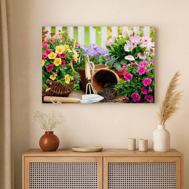 Bilder auf Leinwand 100x70cm Leinwandbild Pflanzen Garten Frühling Natur Gross Wanddeko Bild Schlafz