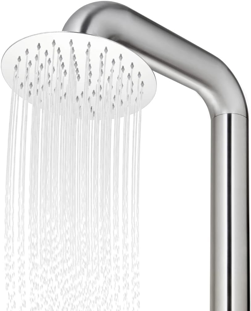 vidaXL Gartendusche mit Brauner Bodenplatte Pooldusche Aussendusche Campingdusche Camping Pool Ausse