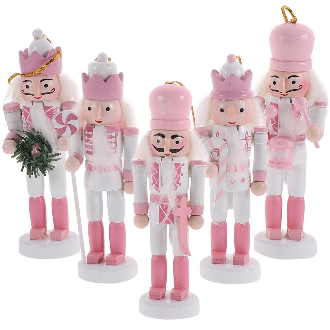 Veemoon 5 Stück Kleine Nussknacker-Hängeornamente Weihnachtsbaum-Soldat- Weihnachts-Hängefiguren Nus