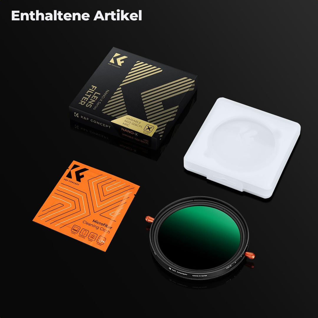K&F CONCEPT 55mm Polfilter(CPL) & ND2-ND32 Filter 2-IN-1 multifunktionaler Filter（1-5 Blendenstufen）