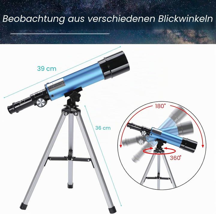Astronomisches Teleskop für Kinder, Uverbon Teleskop für Astronomie, Teleskop, Zoom, 90 x HD, räumli