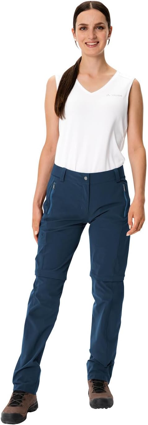 VAUDE Women's Farley Stretch Zo T-Zip Pants Ii Trousers 38 Kurz Dark Sea, 38 Kurz Dark Sea