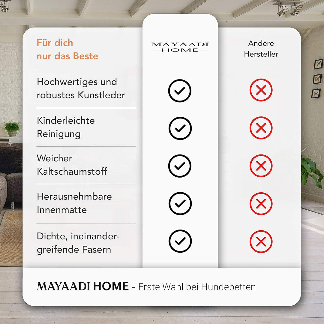 Mayaadi Home Premium Hundebett - 100 x 70 cm - Hochwertiger Autositz für Deinen Hund - Autohundebett