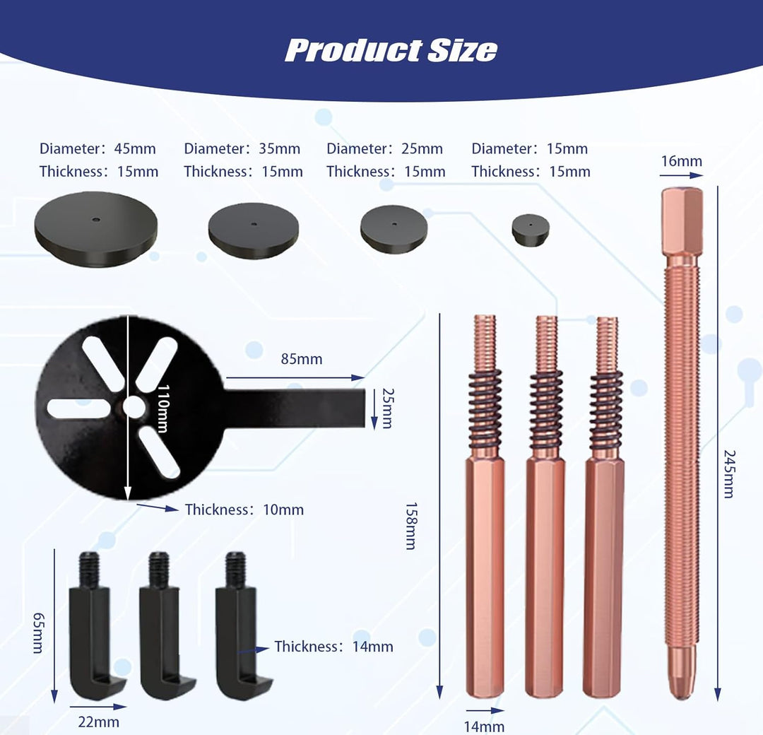 44-In-1 Lagerabzieher Set, Innenlager Abzieher Allgemein Radlager Werkzeug, Lager Abzieher Set Mit 3