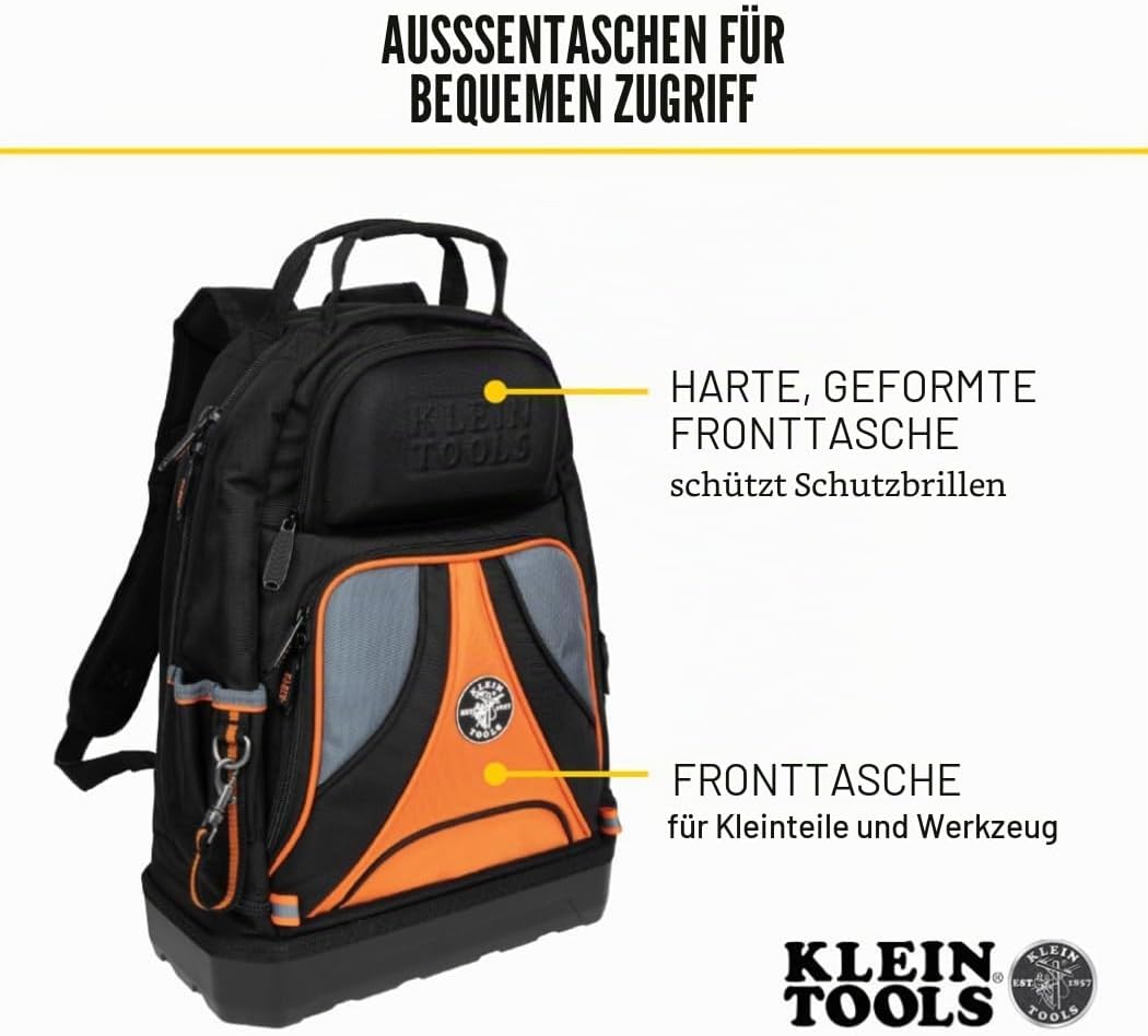 Werkzeugtasche Rucksack Heavy Duty Tradesman Pro Tool Organizer Tool Carrier mit 39 Taschen und gefo