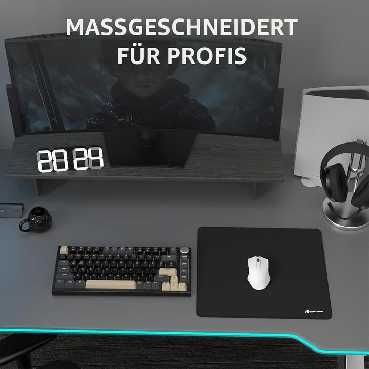 LexonElec x Attack Shark Mittelgrosses Gaming-Mauspad, Desktop-Mauspad Aus Superfeiner Faser, 17,32