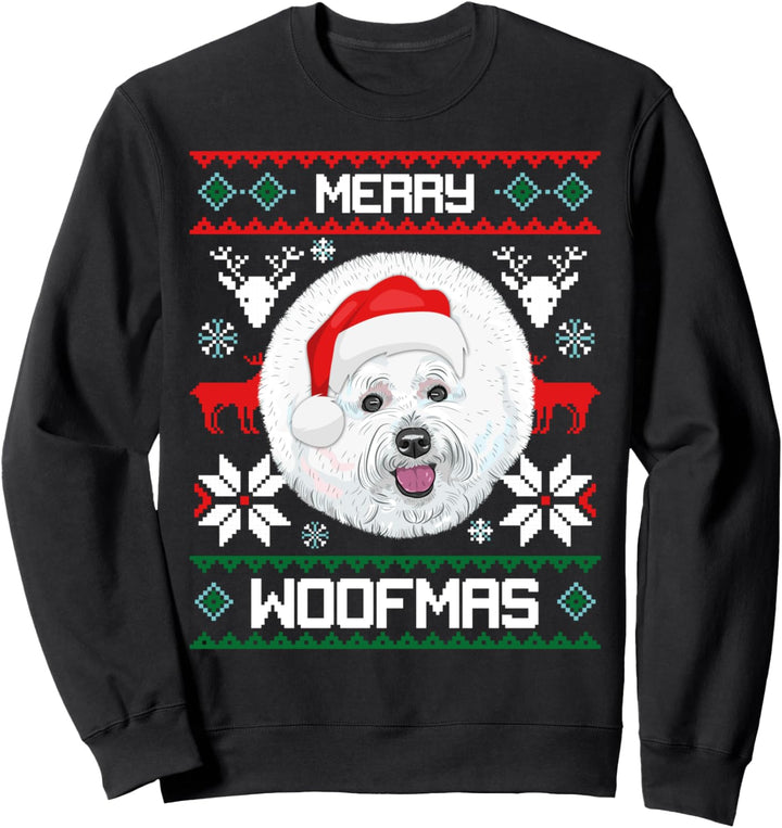 Bichon Frise - Merry Woofmas Hund Weihnachten Xmas X-Mas Sweatshirt