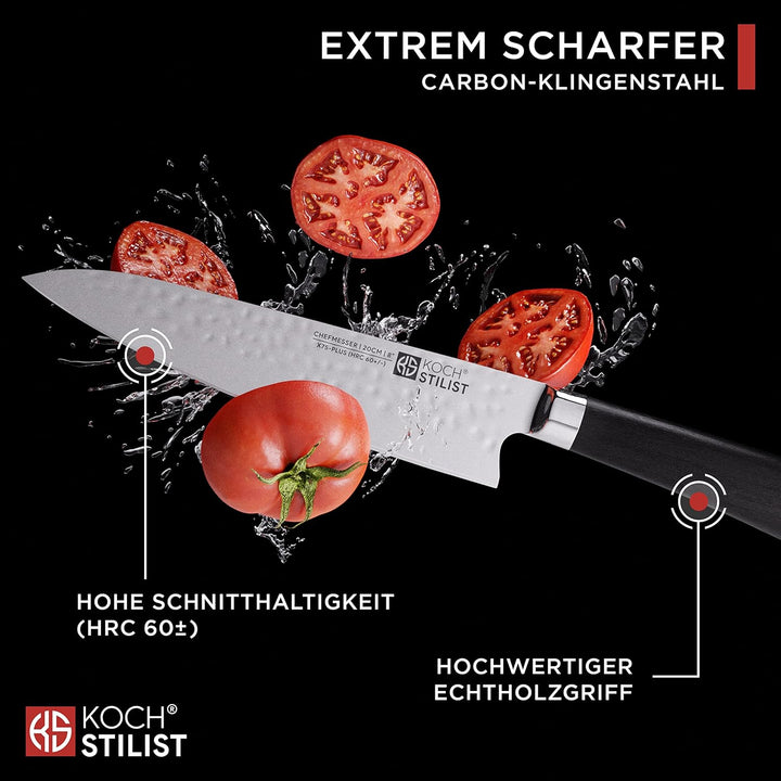 Kochstilist® Premium Chefmesser 20 cm [+ inkl. Geschenkbox] Das Profi-Kochmesser aus extrem scharfem